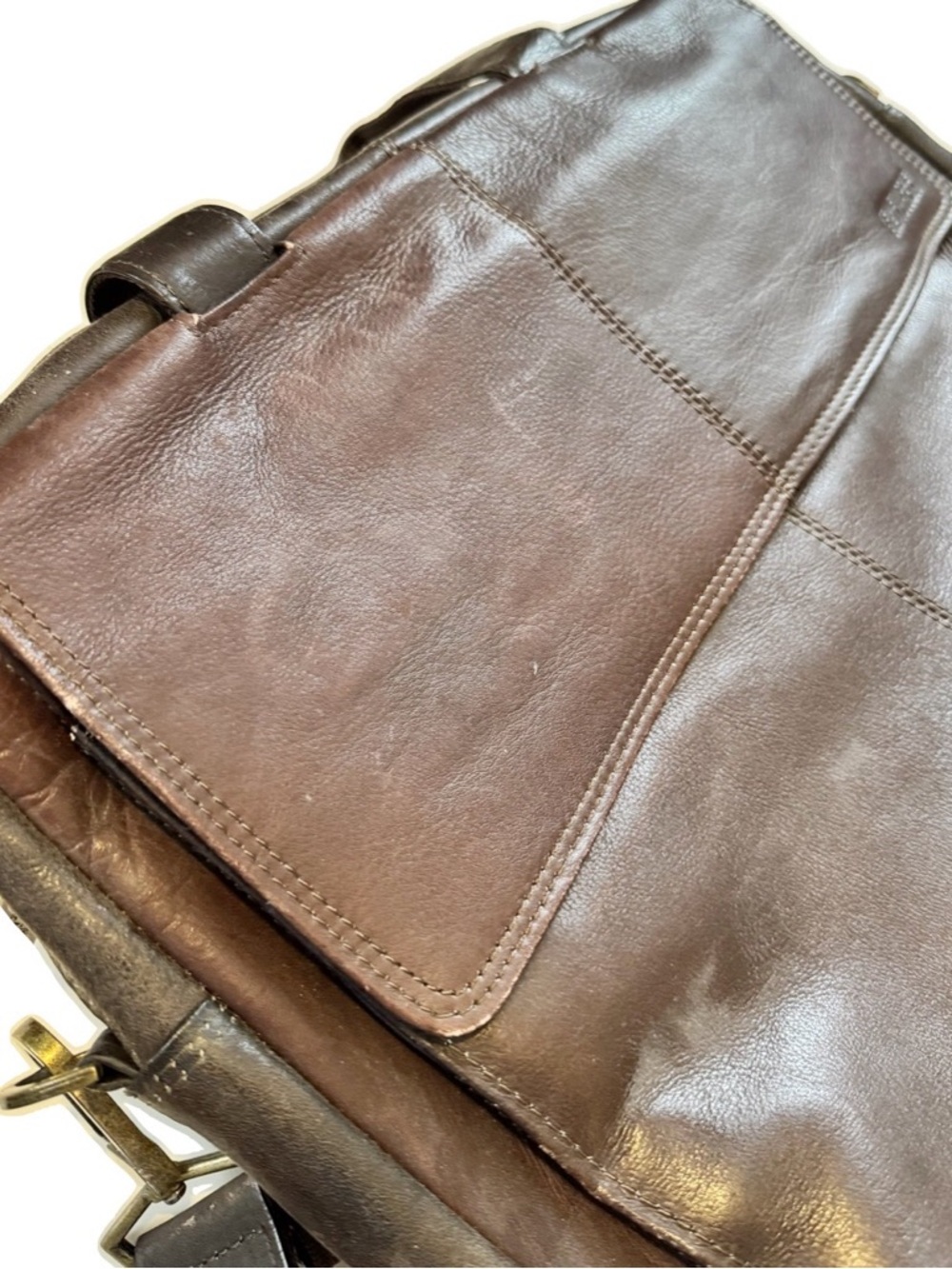 Kenneth Cole 3 for 15 SALE CLEARANCE Brown Leather Laptop Messenger Bag - Picture 8 of 11